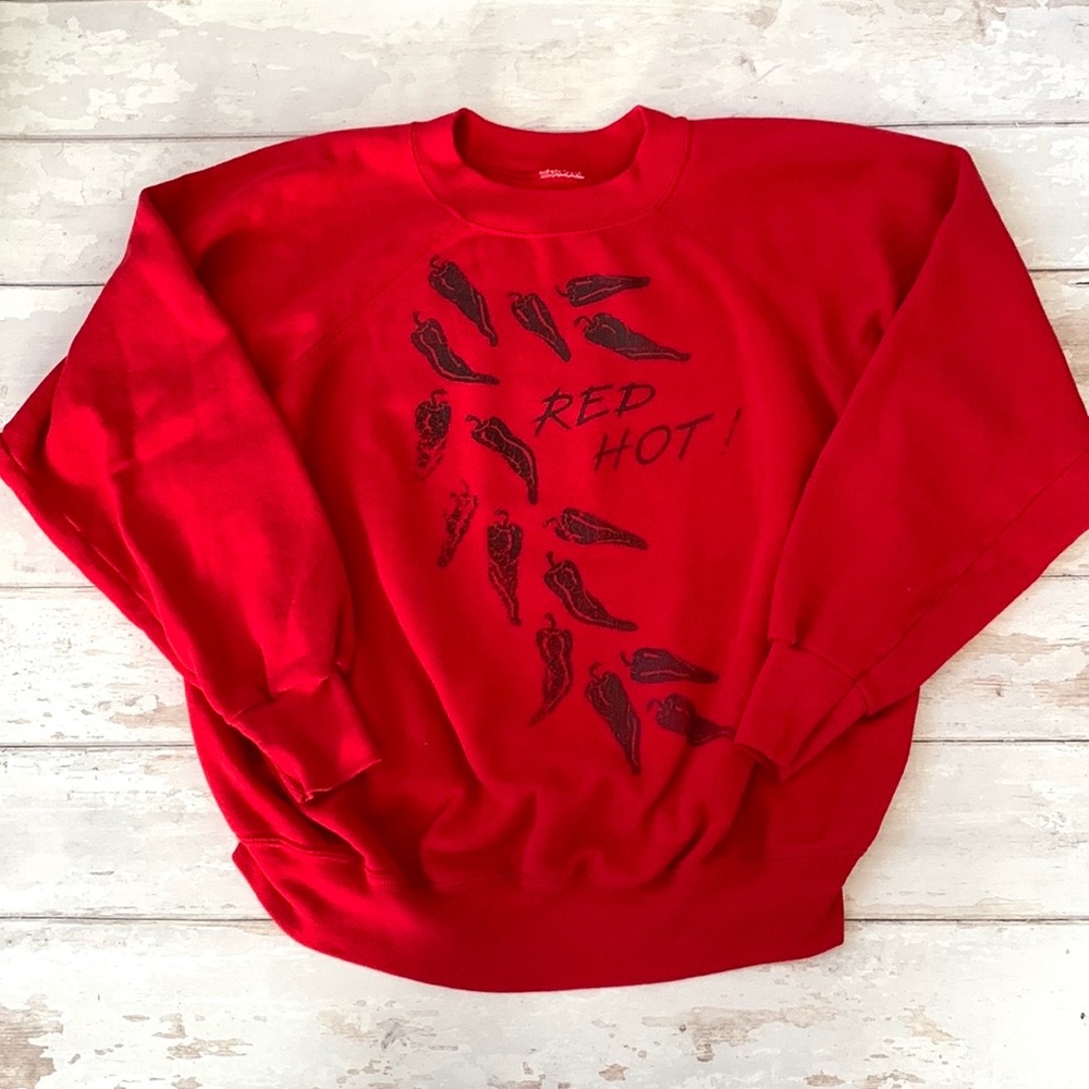 Unisex L/G Red Hot Chili Peppers Vintage Crewneck Sweatshirt Red Size Large